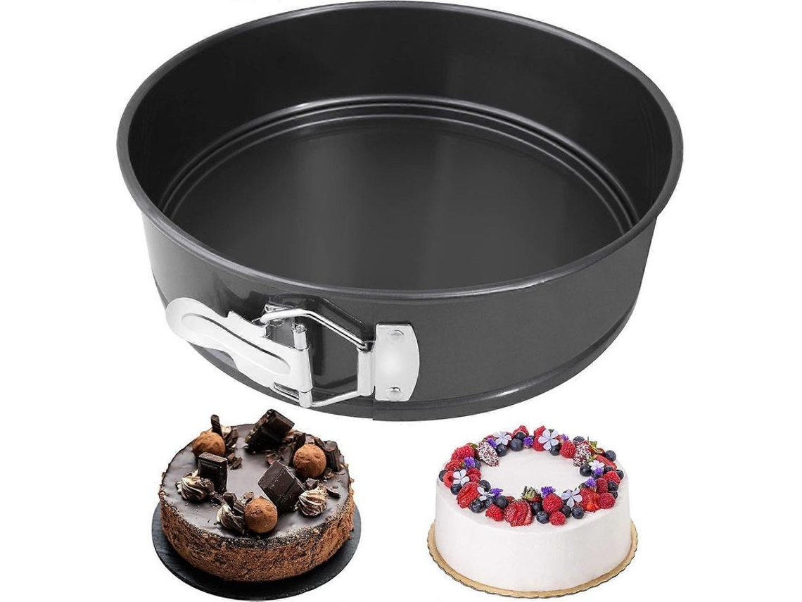 Forma De Mola De Aço De Qualidade Superior 22cm Com Revestimento Antiaderente - Sem Gosto Metálico E Resistente Ao Calor Até 230°c Preto