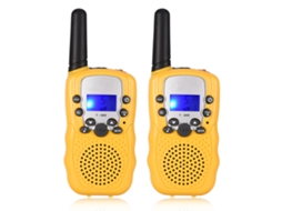 Aetheria 2pcs Walkie Talkies para Crianças 3km Alcance com Clip de Cinto Brinquedo Amarelo