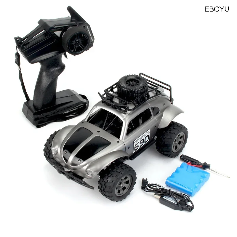 Carrinho de Controle Remoto 2.4ghz para Escalada, Veículo Off road de Alta Velocidade, Presente para Crianças e Meninos MDUG (prateado)
