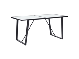 Vidaxl Mesa De Jantar 160x80x75 Cm Vidro Temperado Branco