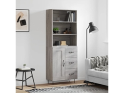 Vidaxl Armário Alto 69,5x34x180 Cm Derivados De Madeira Sonoma Cinza