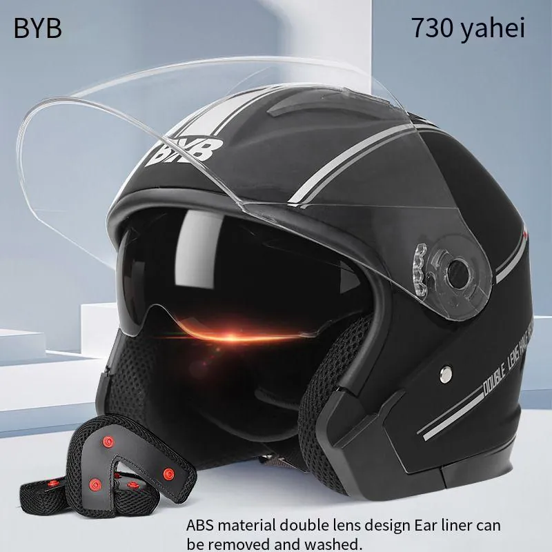 730 Capacete Para Motos Elétricas - 56-62cm - Preto Mate