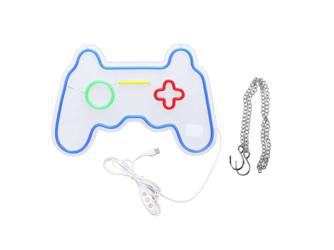Sinal de Neônio Led Usb Ajustável Controle de Jogo Acrílico para Decoração de Ambiente | S/MARCA