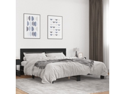 Vidaxl Estrutura De Cama 200x200 Cm Derivados De Madeira/metal Preto