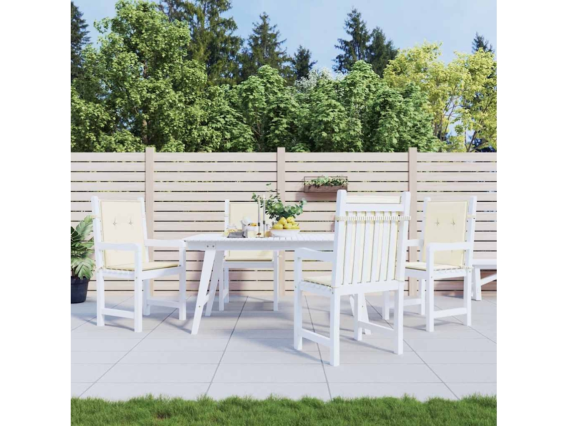 Vidaxl Almofadões Lombares P/ Cadeiras De Jardim 4pcs Oxford Creme