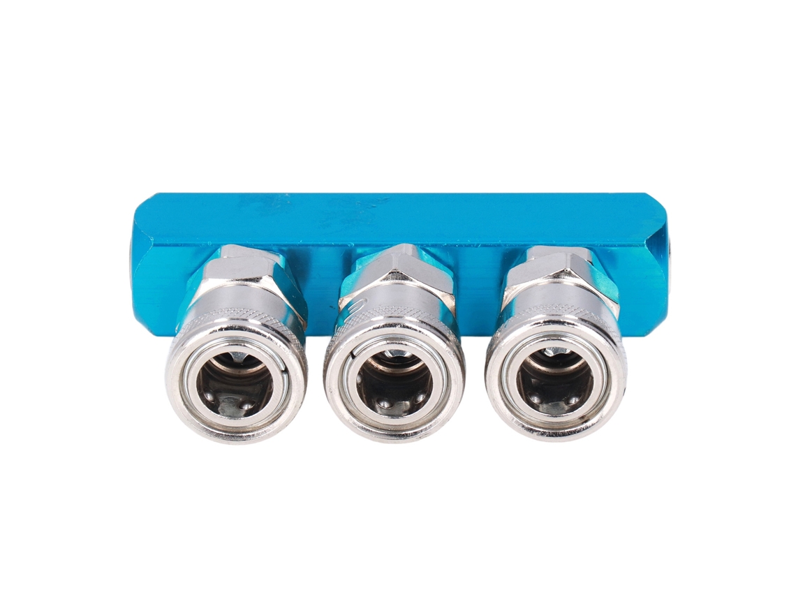 Laxiscreed Bloco De Distribuição De Ar Pneumático G1/4 Com Canal Duplo E Conectores