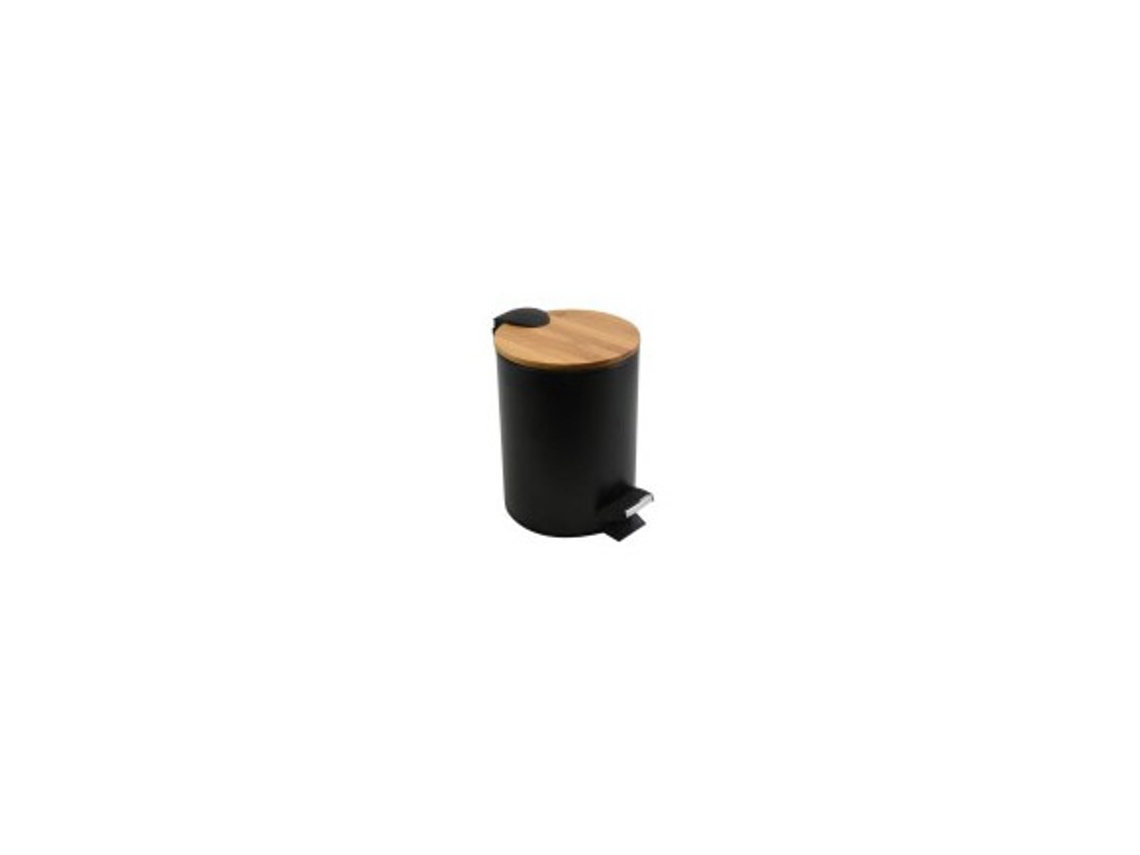 Cubo Baño Con Pedal Negro Bambu