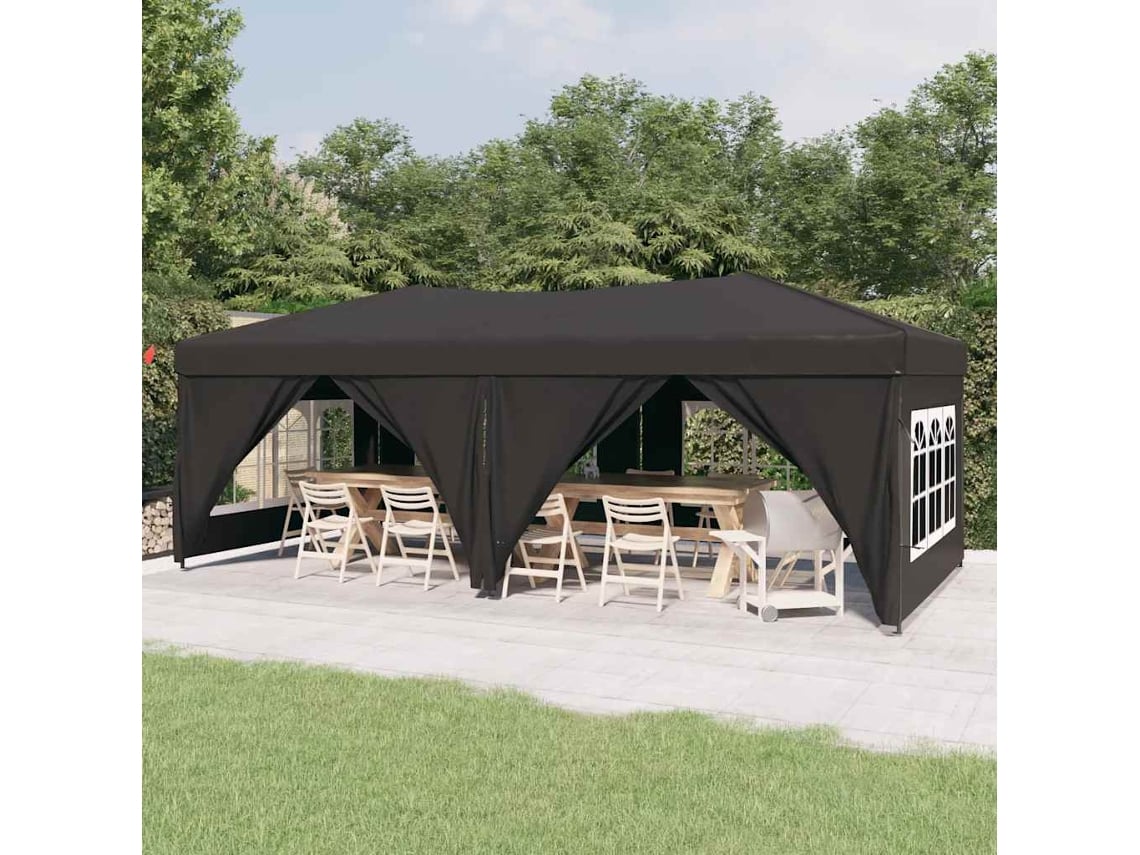 Vidaxl Tenda Para Festas Dobrável Com Paredes Laterais 3x6 M Antracite