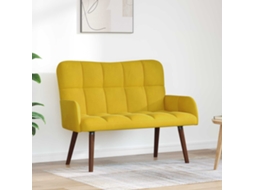 Vidaxl Sofá Para 2 Pessoas Amarelo 115 X 61 X 87 Cm Veludo