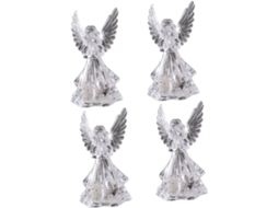 Kombuida Conjunto De 4 Luminárias Noturnas Anjo Em Acrílico Colorido