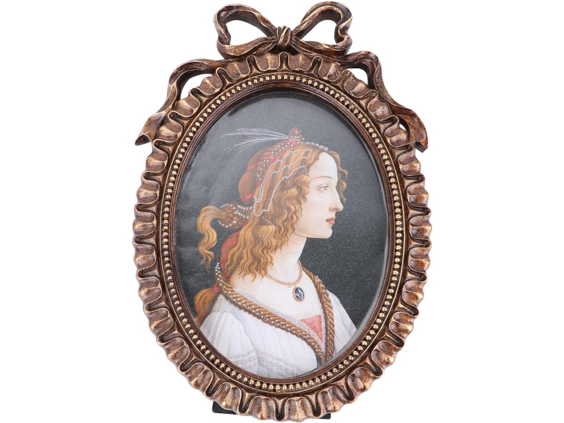 Moldura Retrô Simples Resina Decoração Parede Escritório Oval Casa GOKOCO