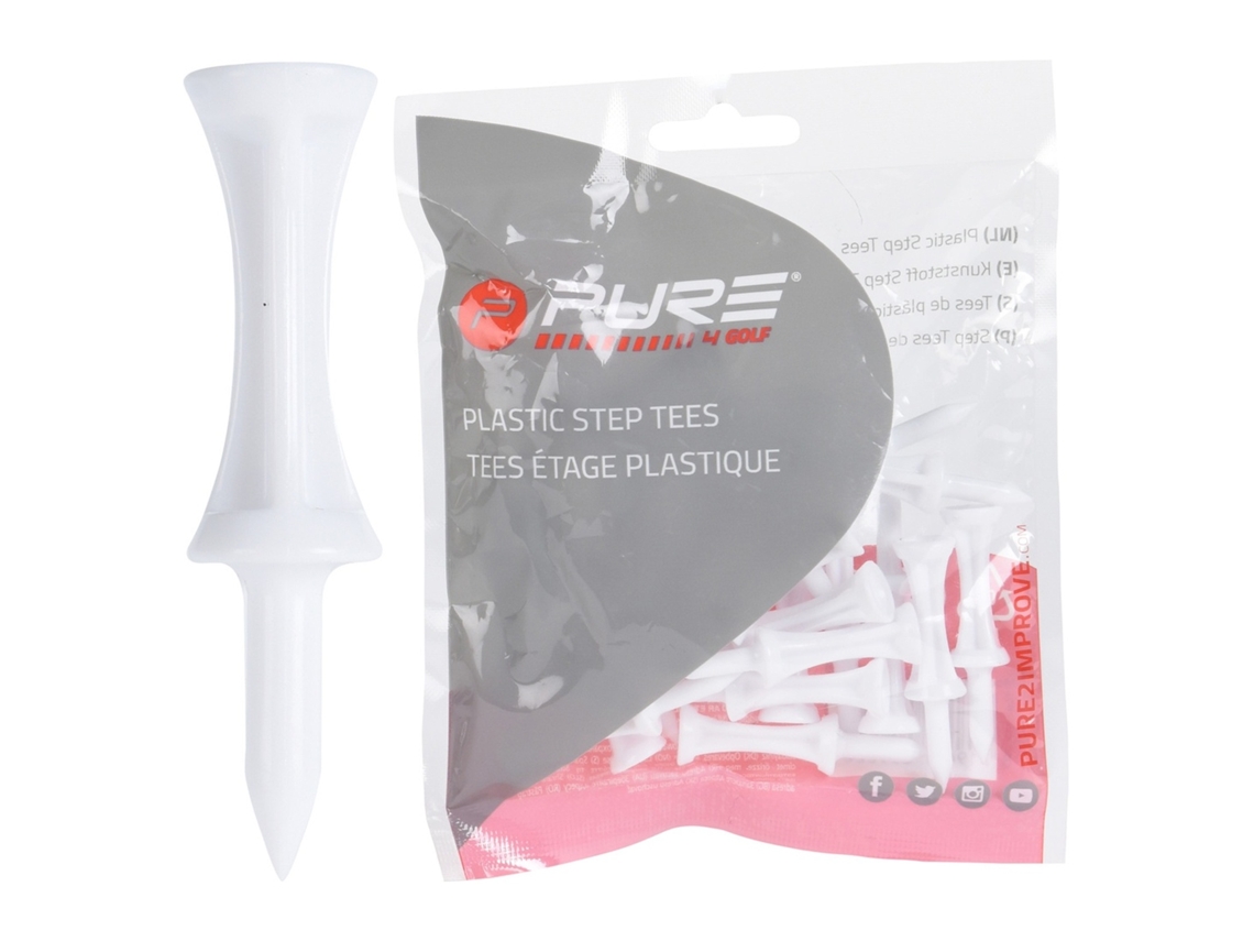 Lurelia Tees De Golfe Pure2improve Step Plast 51 Mm Branco Vibrante (pacote Com 25)