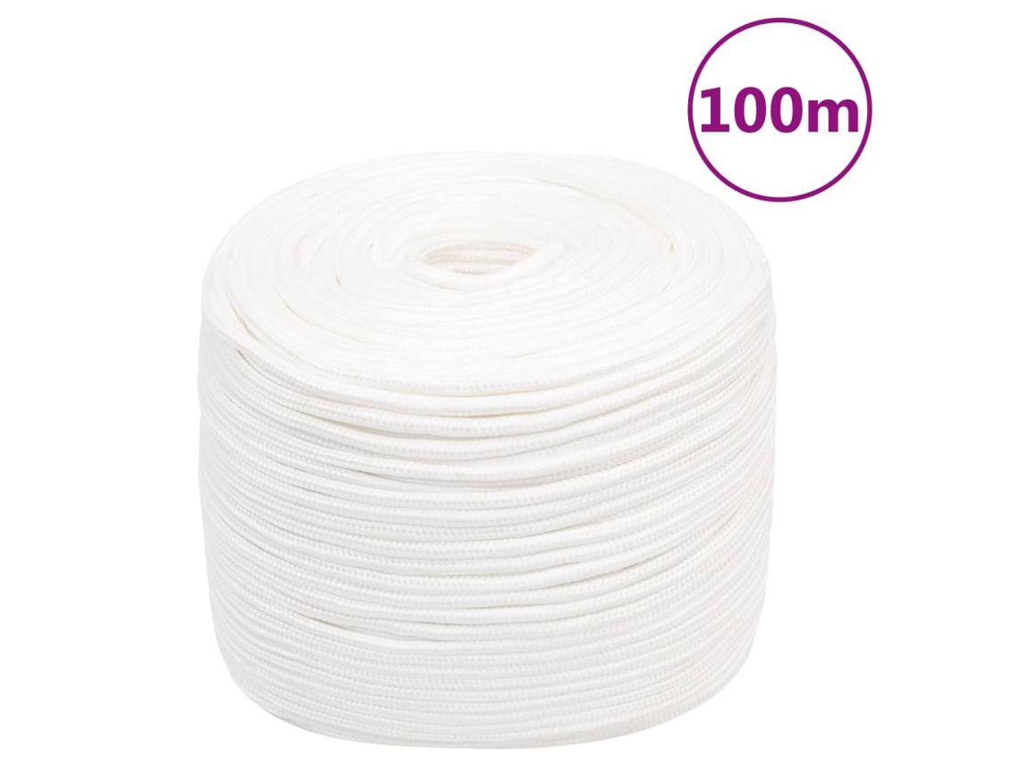 Vidaxl Corda De Barco 8 Mm 100 M Polipropileno Branco Completo