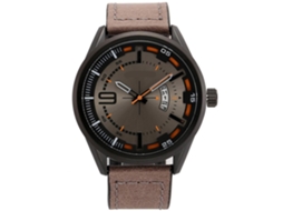 Reloj De Pulsera Para Hombre Con Dial De Calendario Moda Correa De Cuero