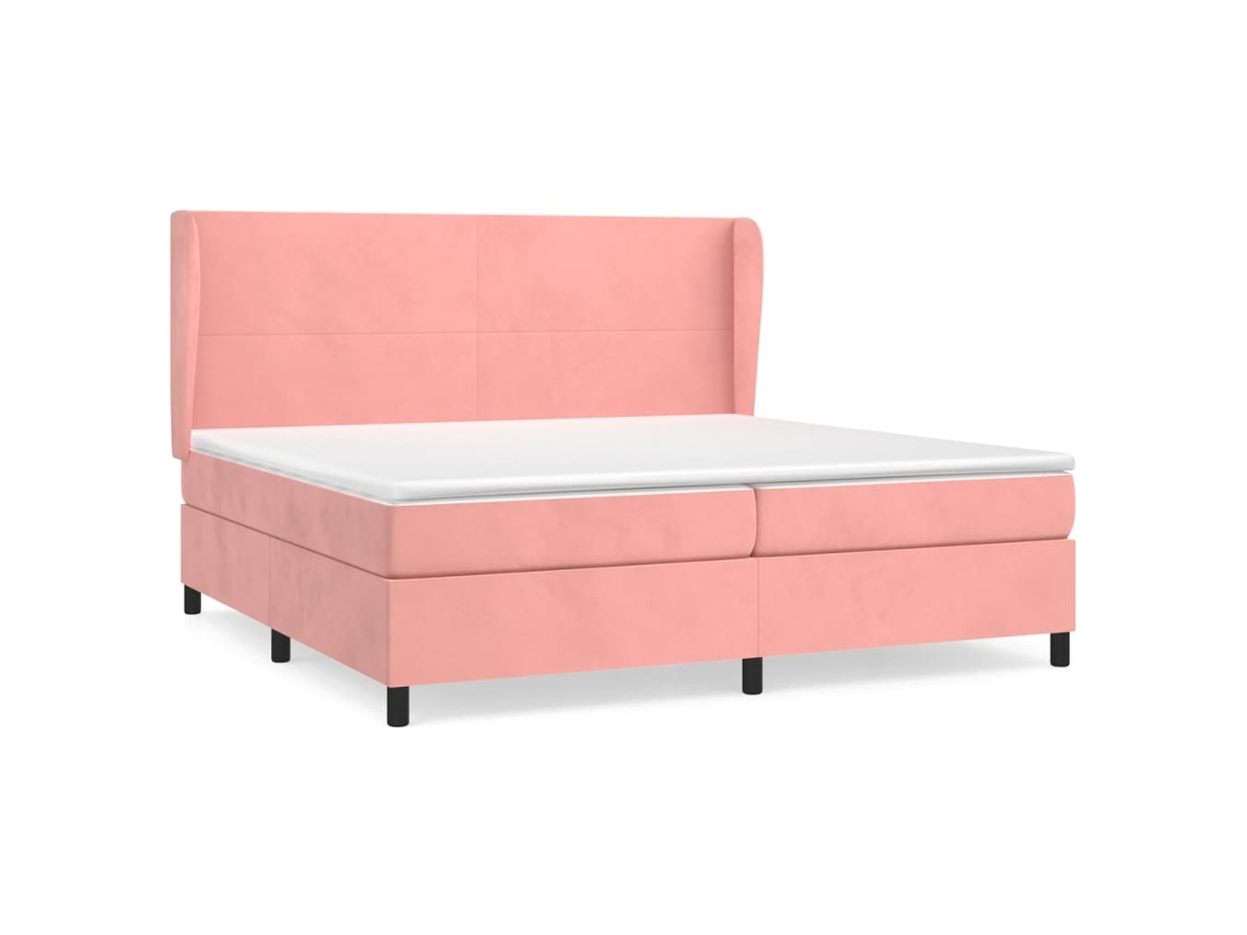Cama com Molas/colchão 200x200 Cm Veludo Rosa MAISON EXCLUSIVE