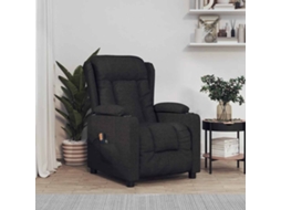 Vidaxl Poltrona De Massagens Elétrica Tecido Preto