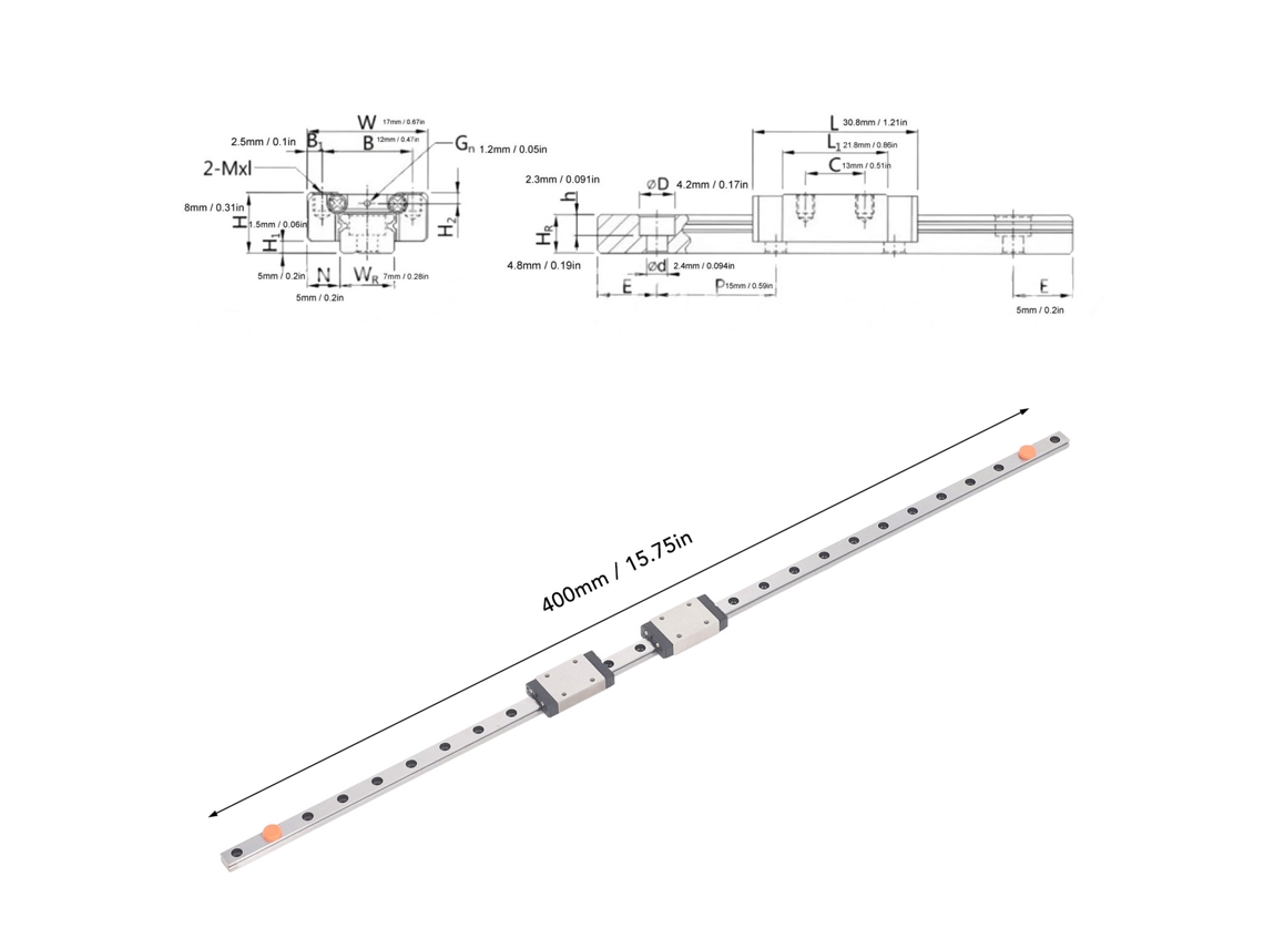 Laxiscreed Mini Guia Linear Mgn7h Para Impressoras 3d E Cnc, Alta Precisão E Durabilidade