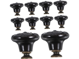 Conjunto Genérico De 8 Puxadores Vintage Cerâmica Para Armários, Gavetas De Cozinha E Portas Cômodas, Com Fácil