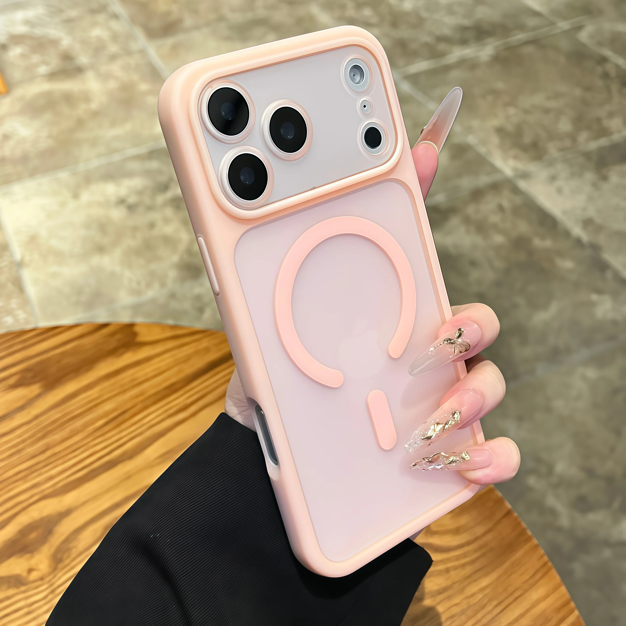 (iphone 16 Rosa) Capa Removível Para Câmera, Resistente A Choques E Impactos, Com Proteção Magnética.