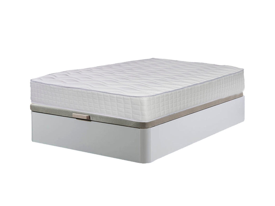 Sommier Branco Atenas 135X190Cm Colchão Viscoelástico Top 28Cm SALDOSYSTOCKS