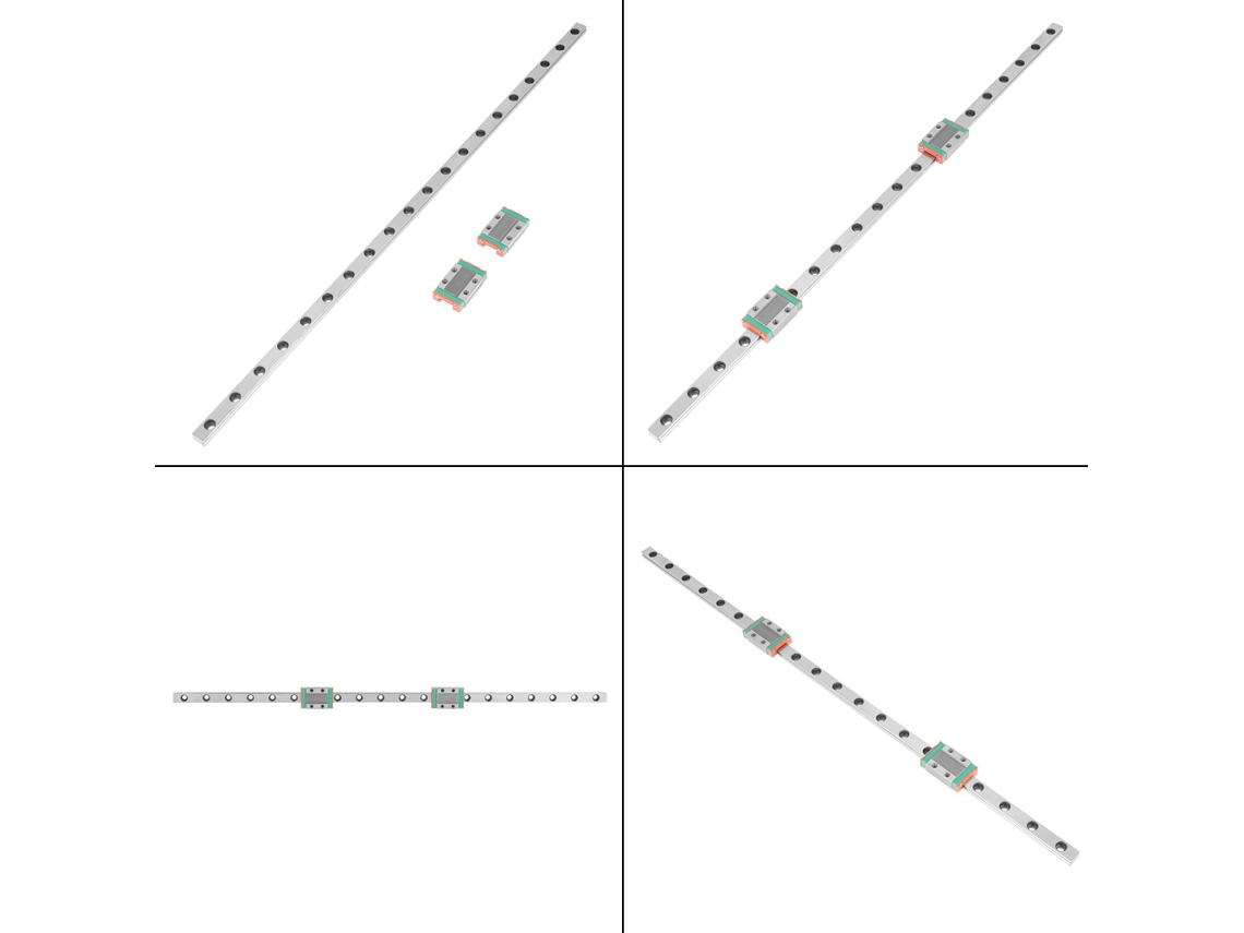 Laxiscreed Guia Linear Estreita De 9mm Com 2 Deslizantes Para Movimentação Precisa