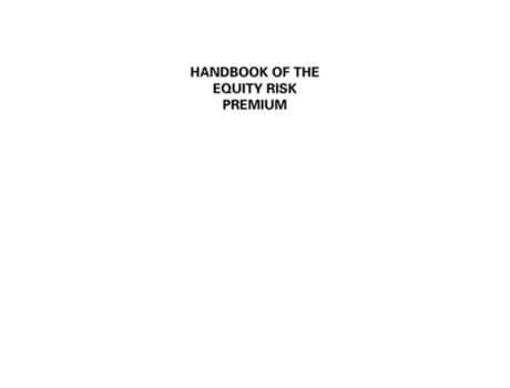 Livro Handbook of the Equity Risk Premium de Rajnish Mehra (Inglês)