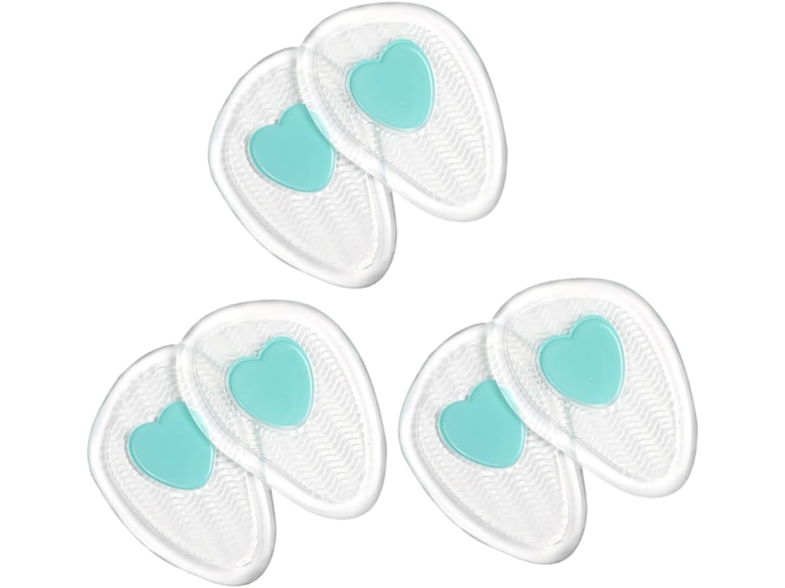 Conjunto De 3 Pares Palmilhas Femininas Gel Para A Parte Frontal E Traseira Do Pé, Ideais Para Calçados De Trabalho