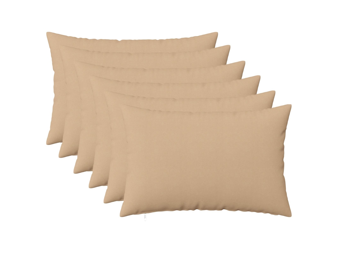 Vidaxl Almofada Com Travesseiro Heerlen 6 Unid. Creme Tecido