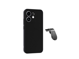 Kit Suporte L Capa Silicone Líquido Phonecare Para Oppo Reno16 - Preto