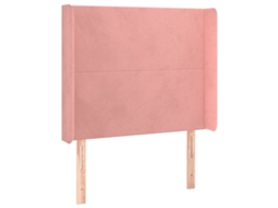 Cabeceira de Cama com Abas Veludo Rosa MAISON EXCLUSIVE (83x16x118 cm)