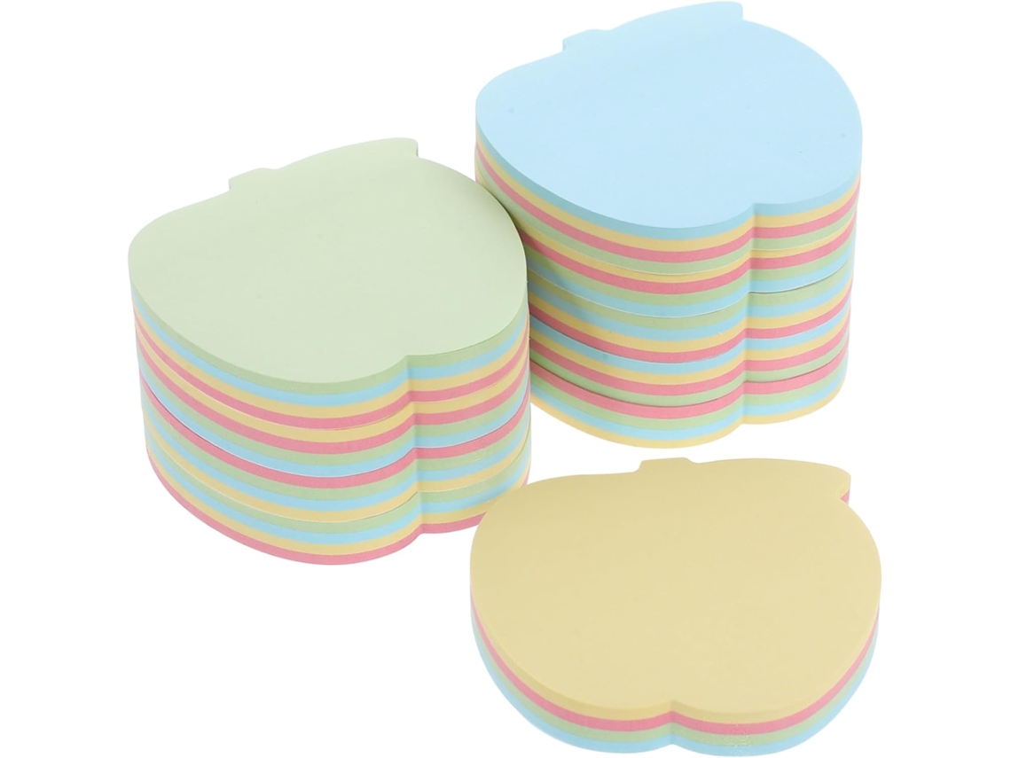Com 10 Blocos De Notas Adesivas Coloridas Em Formato De Maçã, Reutilizáveis Para Casa, Perfeitas Gokoco