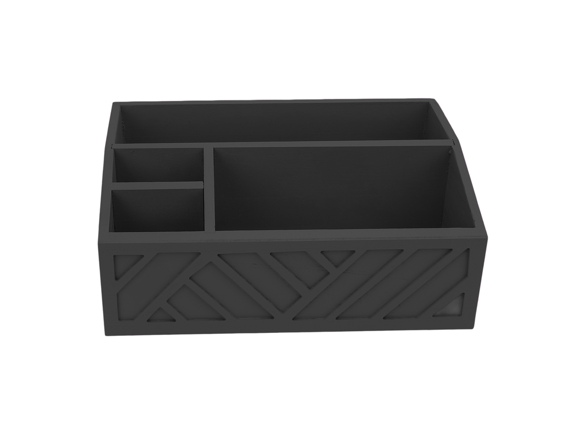 Organizador de Estação de Café em madeira, para balcão, porta cápsulas e canecas, 32x21,5x12,5cm, preto | S/MARCA