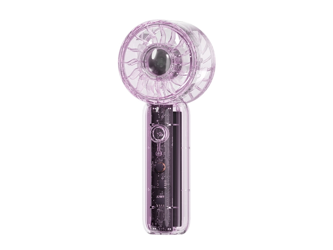 Ventilador Portátil Transparente Com Lâmina Turbo, Três Velocidades, Recarregável Via Usb Com Bateria De 1200 Mah E Carregamento Tipo C