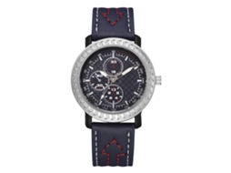 Reloj De Cuarzo Analógico Casual Simple Para Hombres Con Correa De Cuero Pu Azul