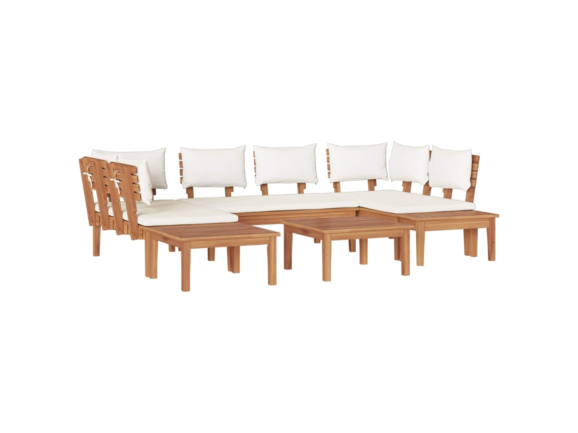 Maison Exclusive - Conjunto De Sofá De Jardim 4 Unid. Marrom E Creme