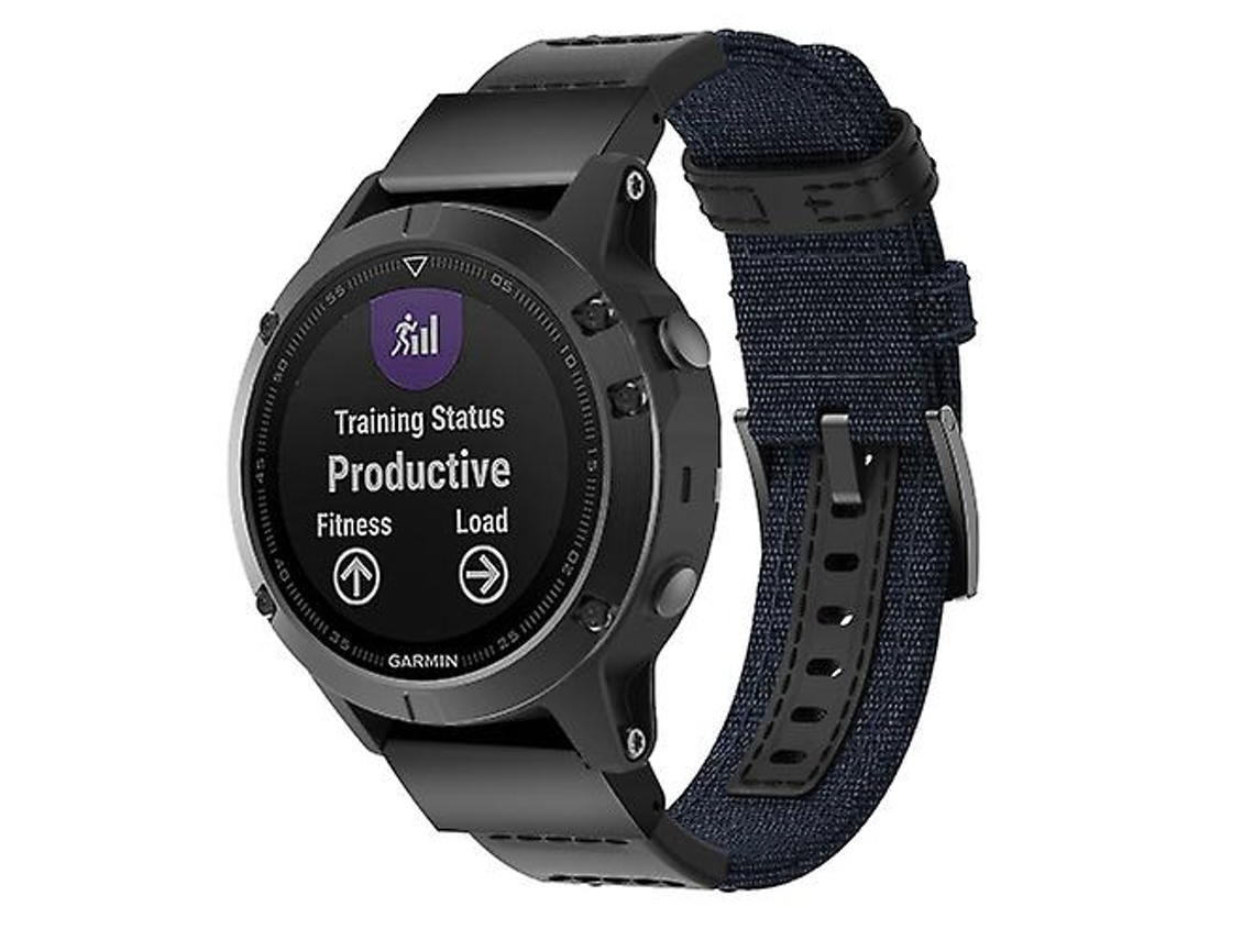 Braceletefaixa de Relógio de Lona e Couro para Garmin Fenix5 Plus Tamanho Da Pulseira: 150 110 Mm Azul VENISYMLIS