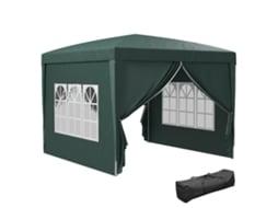 Tenda Barnum Pliante 3x3x2,58m com janelas e saco, verde BTFORUS
