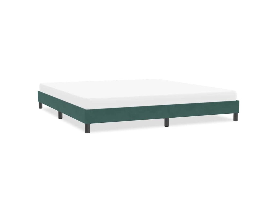 Estrutura De Cama Sem Colchão 200x210 Cm Veludo Verde-escuro