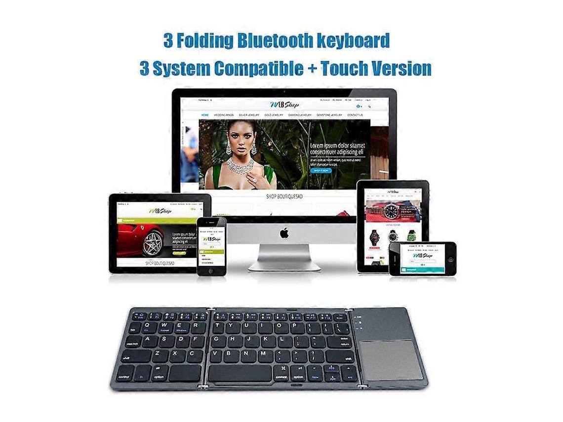 Teclado Dobrável Sem Fio Bluetooth Com Touchpad Para Windows, Android, Ios E Iphone, Mini Teclado Com Botões Multifuncionais. Nostalgia88