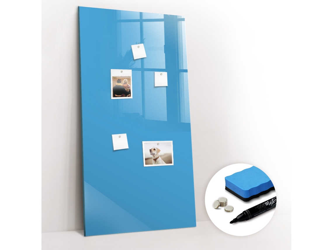 Quadro Magnético Cor Azul-celeste Para O Escritório Espelharte (60x120 Cm)