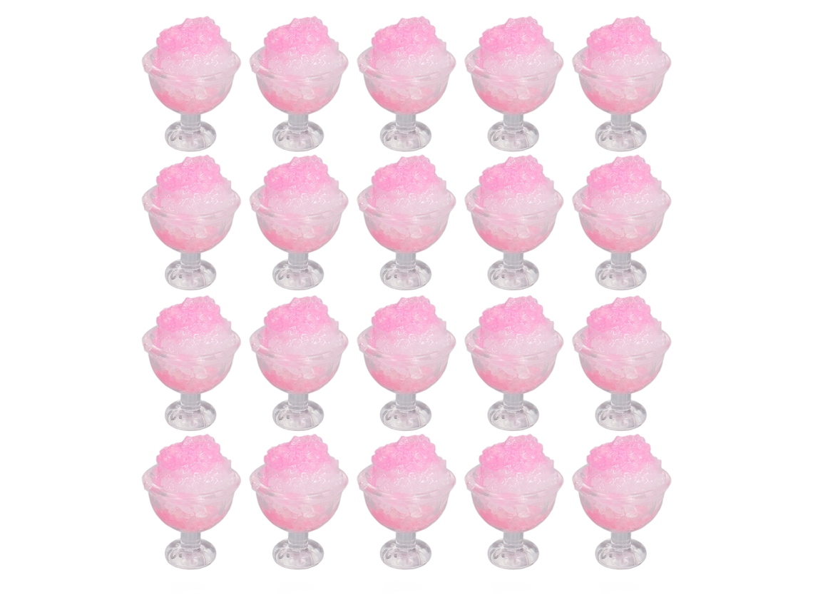 Primerox 20pcs Smoothie Miniatura Casa de Bonecas 1:12 Decoração Acessórios Plástico Rosa