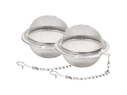 2 bolas de chá de malha de aço inox com filtro Nova Line