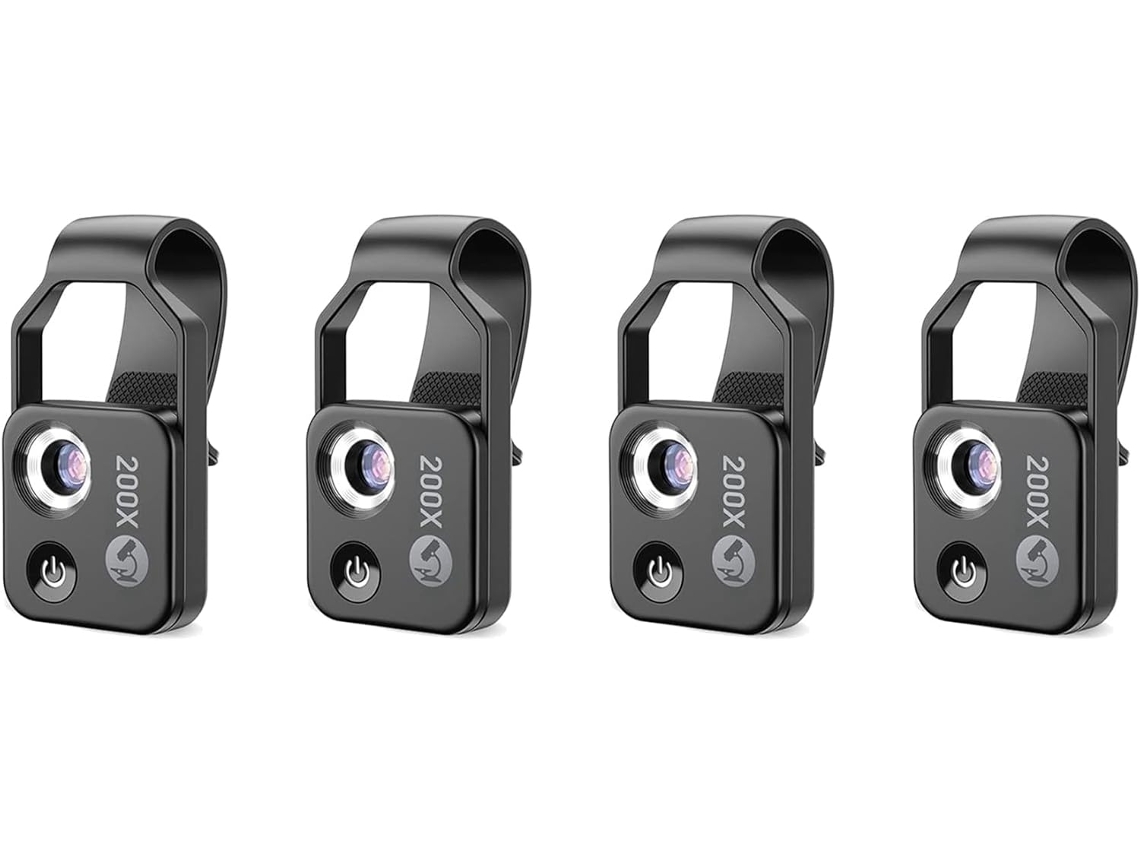 Kit com 4 Mini Microscópios de Janela 200x para Celulares SFUSHOS