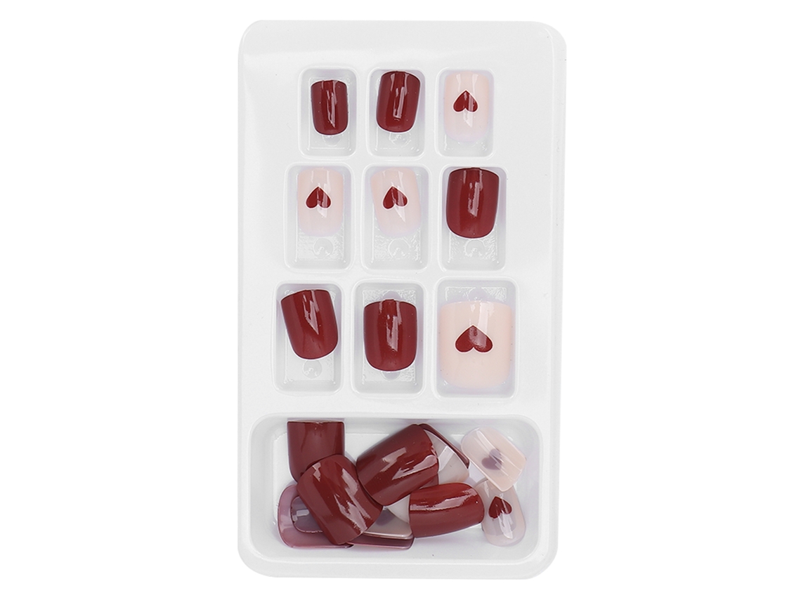 24 Unhas Postiças de Cobertura Total para Mulheres, Estilo Caixão, P132