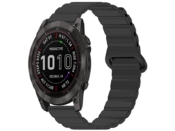 Bracelete para Garmin Fenix 8 / 7x / 6x / 5x silicone magnético brilhante preta XIAOMOYU (26mm)