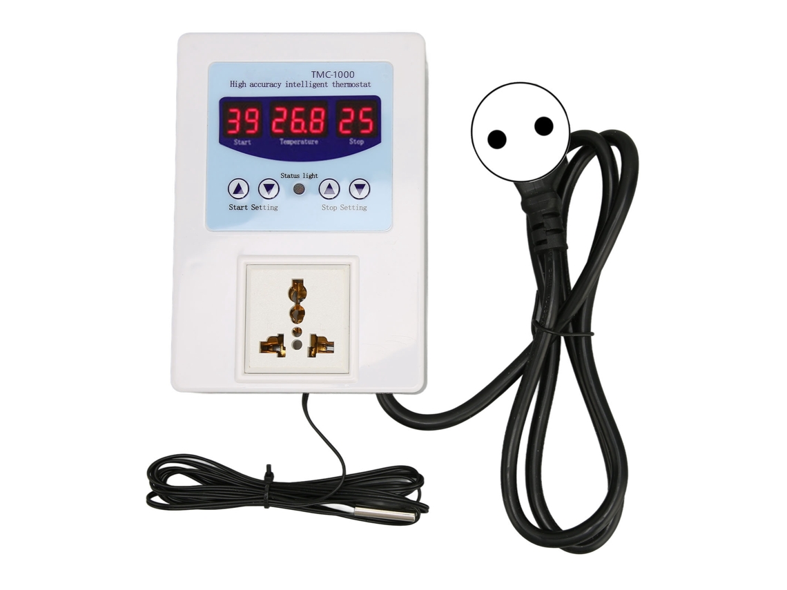 Controlador De Temperatura Led Digital Impermeável Para Aquários E Criação 110-240v Plug Ue