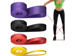 Faixas Elásticas De Resistência Para Treino 4 Peças | Ideal Yoga, Ginástica, Pilates, Viagens, Hotéis