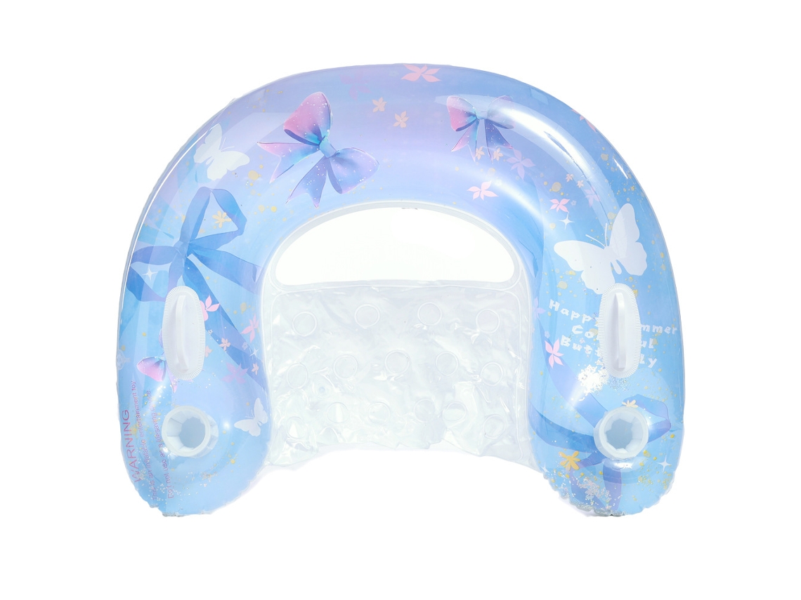 Cadeira inflável para piscina com porta copos e encosto com laço de brinquedo SIURN