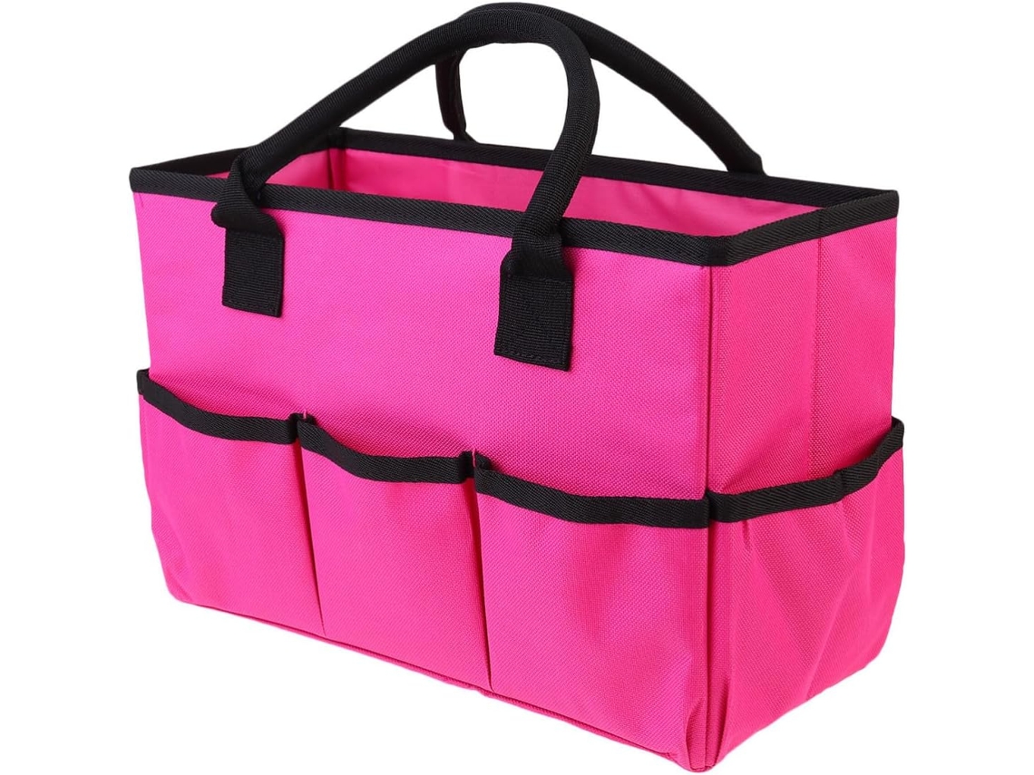 Bolsa de armazenamento multifuncional, prática e leve, para ferramentas de jardim, cosméticos e uso diário, rosa.