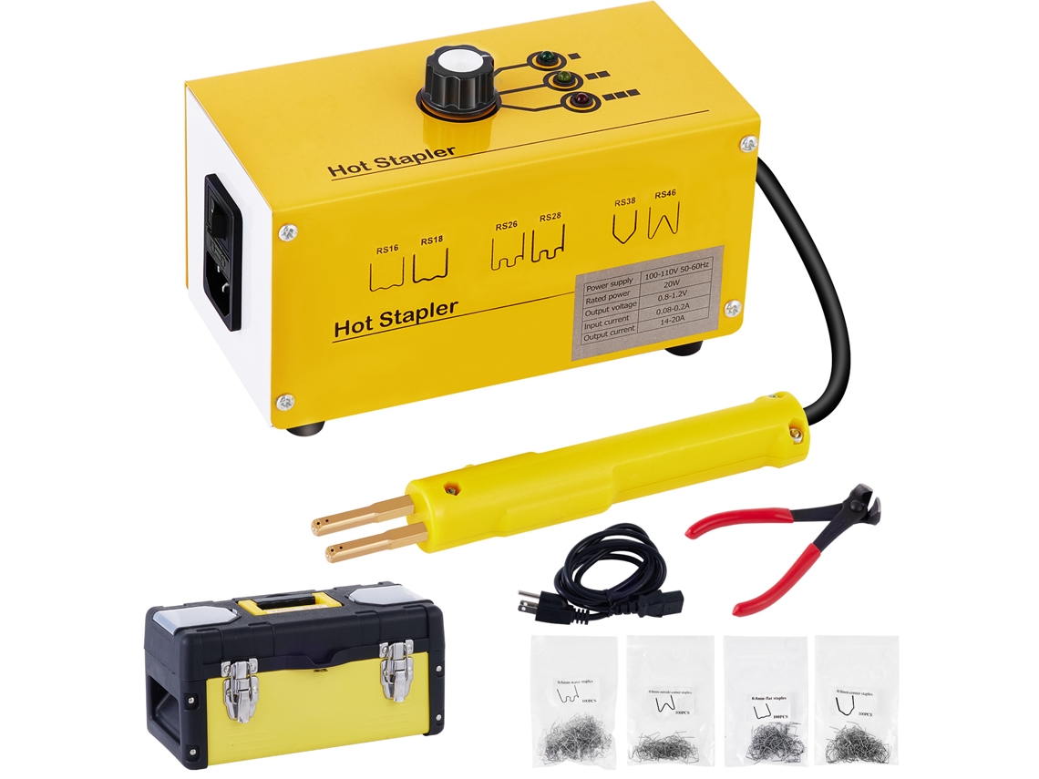 Máquina de Soldar Grampeador Ferramenta de Reparo de Corpo de Para-Choque de Plástico Automático 220V 600 Grampos Imperdível VEVOR